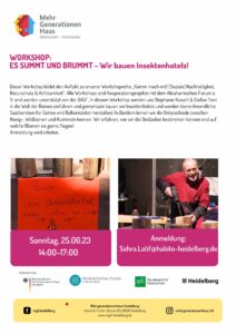 Heidelberg: Insektenhotels bauen 25.06. @ Mehrgenerationenhaus